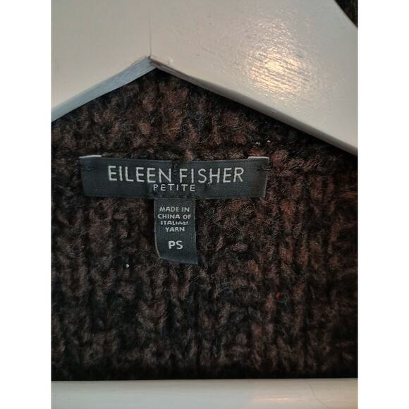 Eileen Fisher Cardigan Womens PS Brown Loom Knit Oversized Cozy Open Sweater - Picture 5 of 8